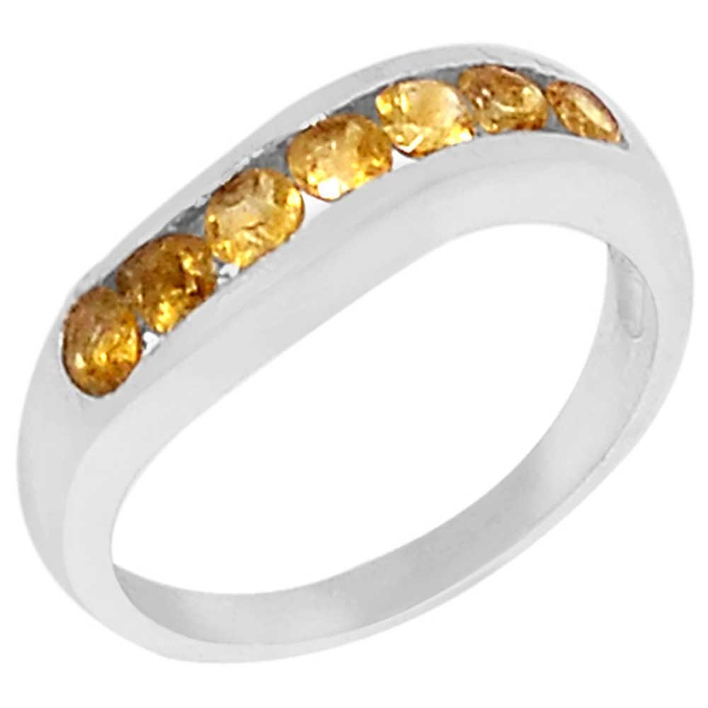 Semi Precious Citrine Gemstone Rings In 925 Sterling Silver Jewelry 925SR948_1