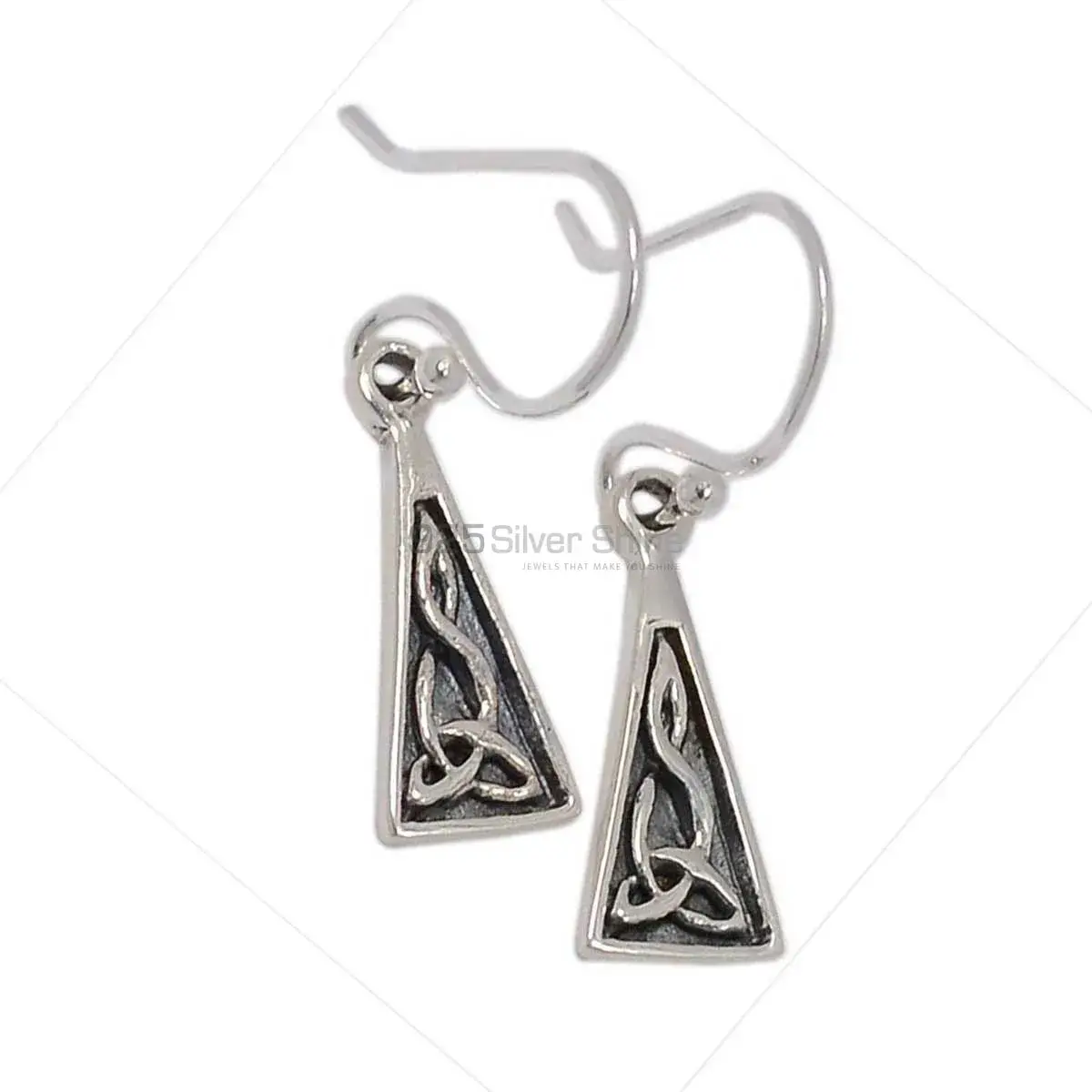 Solid 925 Silver Oxidized Earrings Jewelry 925SE2888_4