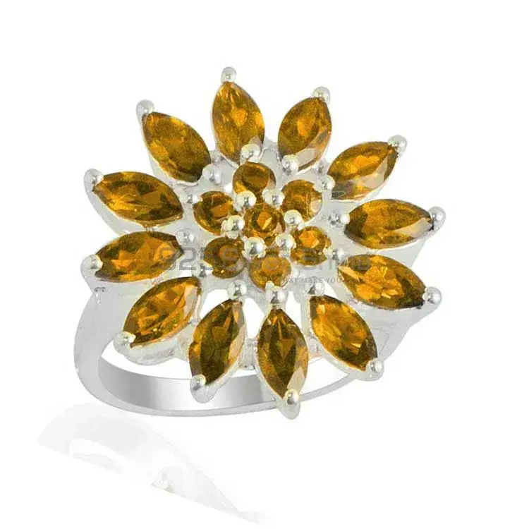 Solid 925 Silver Rings In Genuine Citrine Gemstone 925SR2143_0