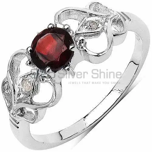 Natural Garnet Sterling Silver Rings Jewelry 925SR3178_0
