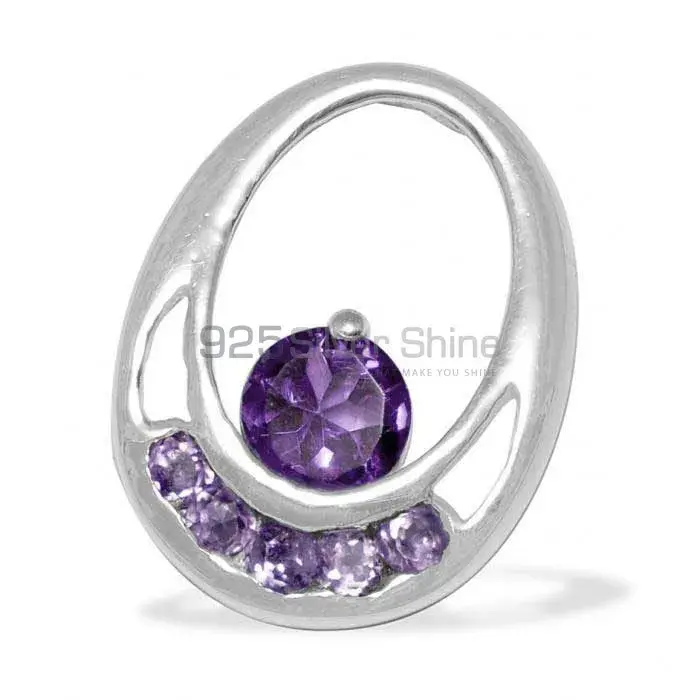 Solid Sterling Silver Pendants In Amethyst Gemstone Jewelry 925SP1567_0