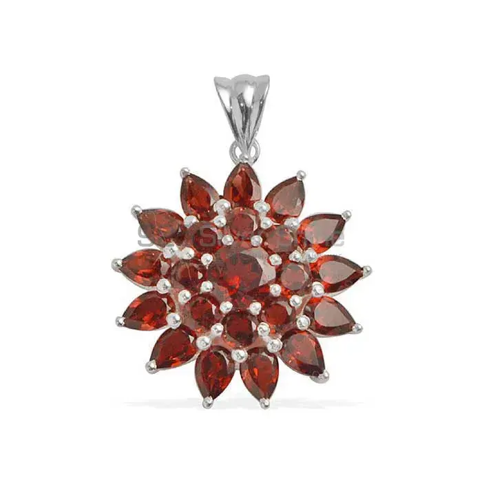 Solid Sterling Silver Pendants In Garnet Gemstone Jewelry 925SP1667_0