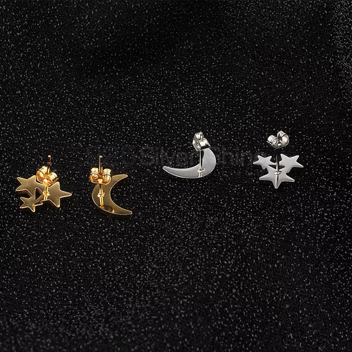 Star And Moon Stud Earring In 925 Sterling Silver STME497_0