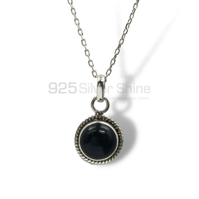 Sterling Silver Handmade Pendant In Black Onyx Gemstone 925NSP09_0