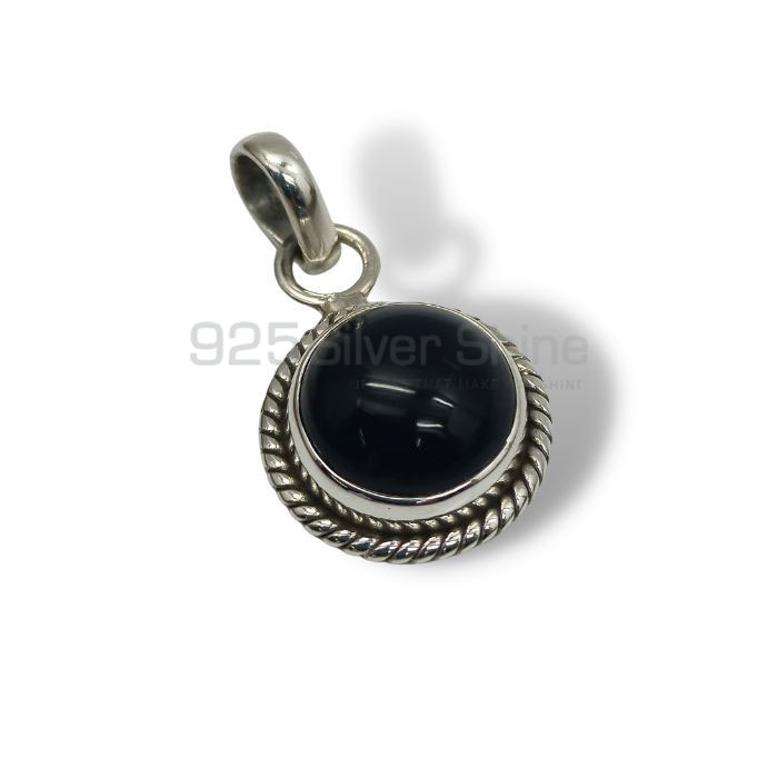 Sterling Silver Handmade Pendant In Black Onyx Gemstone 925NSP09_1