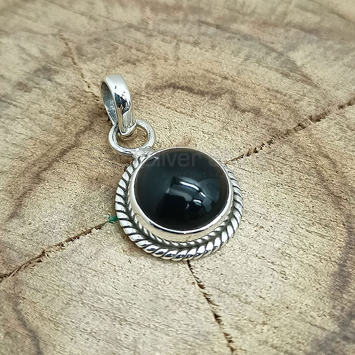 Sterling Silver Handmade Pendant In Black Onyx Gemstone 925NSP09_2