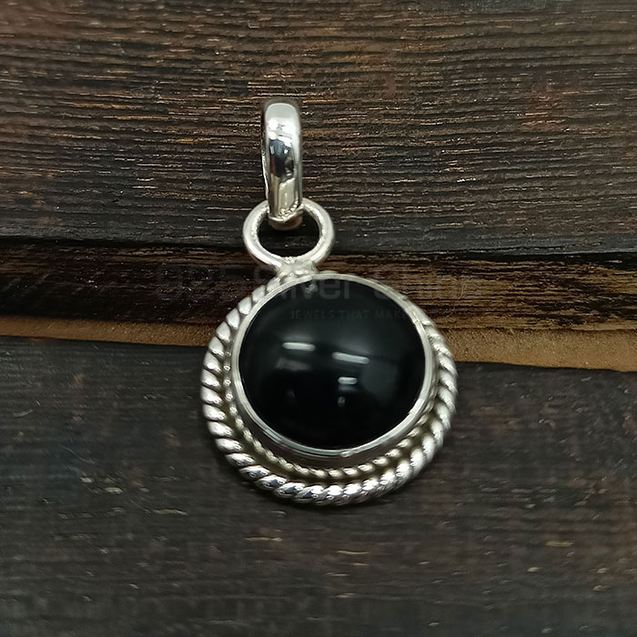 Sterling Silver Handmade Pendant In Black Onyx Gemstone 925NSP09