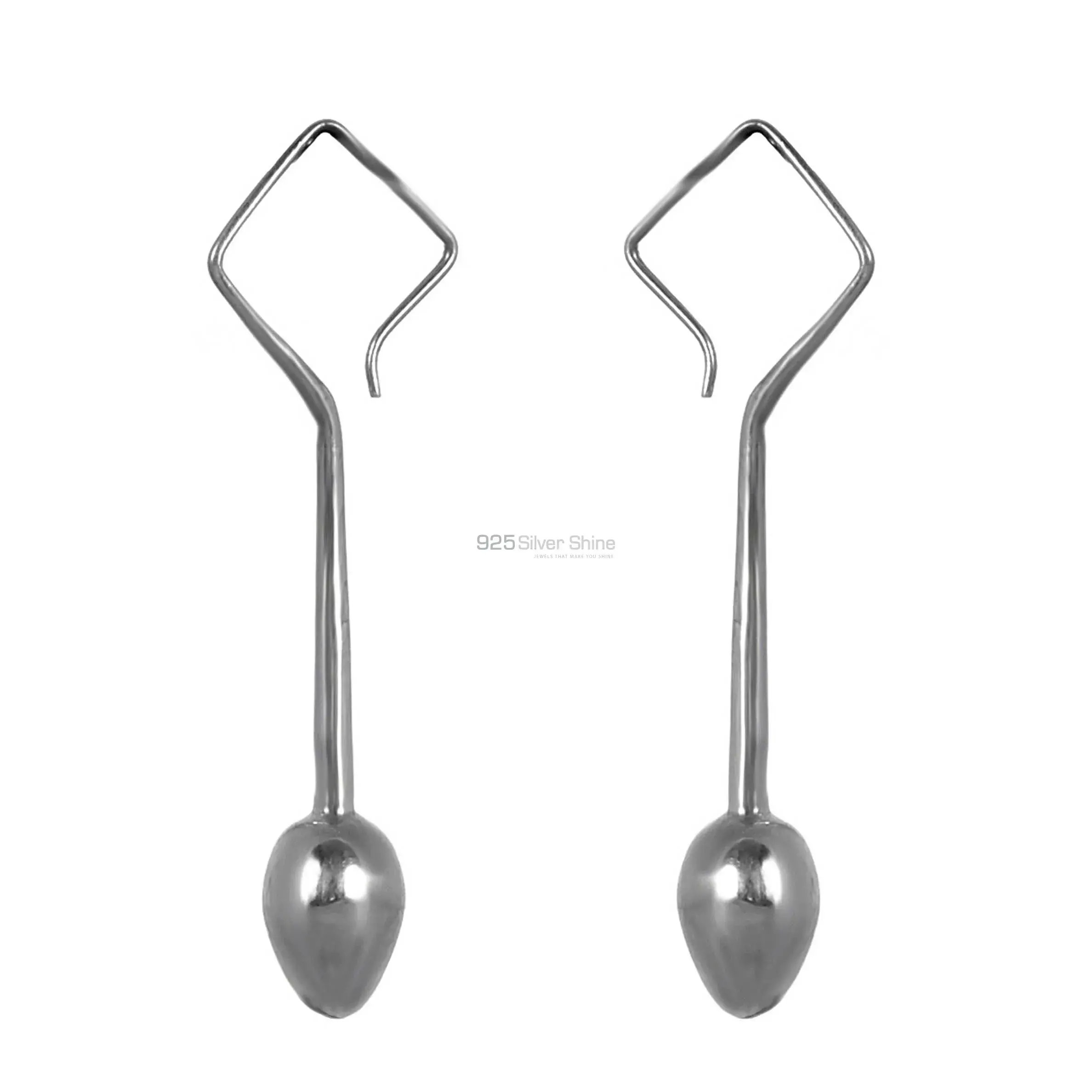 Sterling Silver Handmade Plain Earrings 925SE209_1