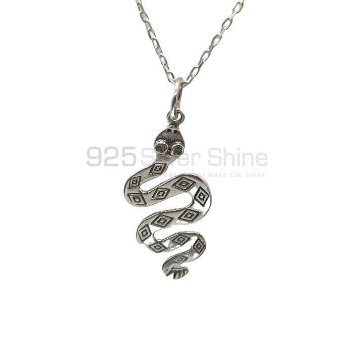 Sterling Silver Snake Pendant In CZ Gemstone 925NSP04_0