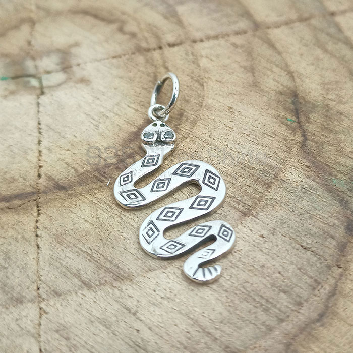 Sterling Silver Snake Pendant In CZ Gemstone 925NSP04_2