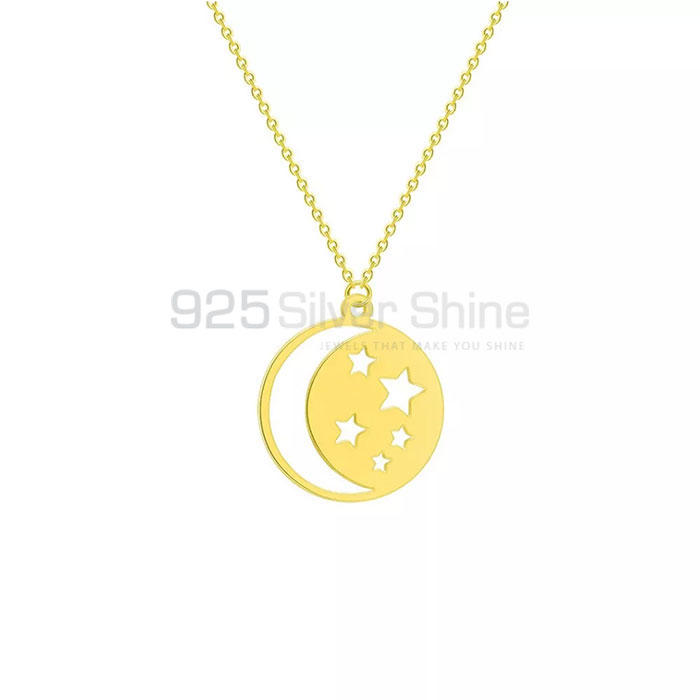 Stunning 925 Silver Star And Moon Necklace STMN515