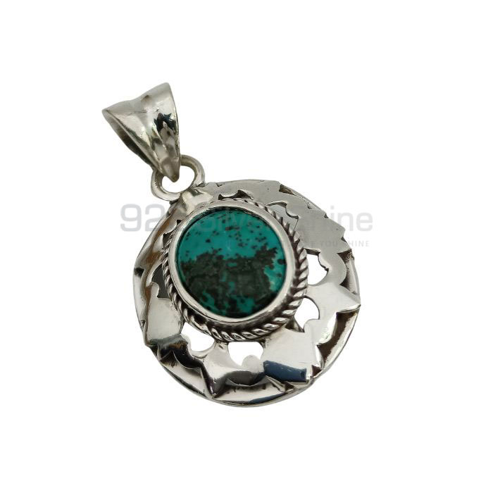 Stunning Natural Turquoise Gemstone Pendant In Sterling Silver 925NSP30_0