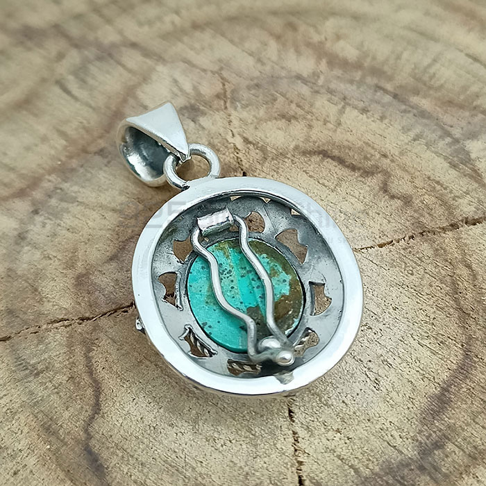 Stunning Natural Turquoise Gemstone Pendant In Sterling Silver 925NSP30_2