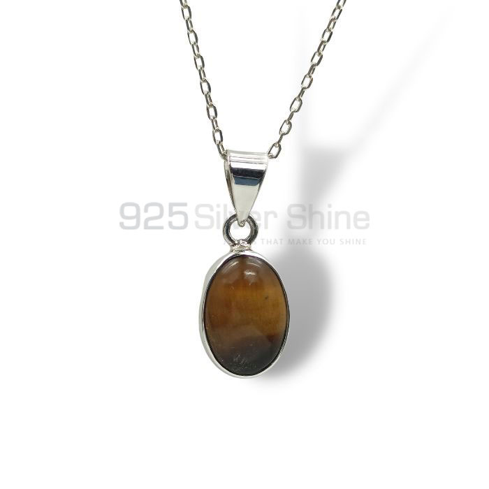Tiger's Eye Gemstone Pendant In 925 Sterling Silver 925NSP10_0