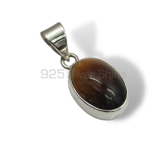 Tiger's Eye Gemstone Pendant In 925 Sterling Silver 925NSP10_1