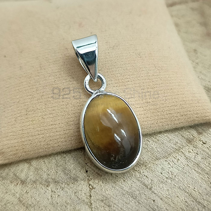 Tiger's Eye Gemstone Pendant In 925 Sterling Silver 925NSP10