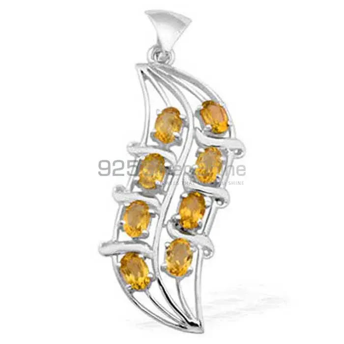 925 Fine Silver Pendants In Citrine Gemstone Jewelry 925SP1535