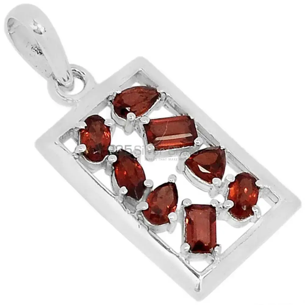 925 Fine Silver Pendants In Garnet Gemstone Jewelry 925SSP305-3_0