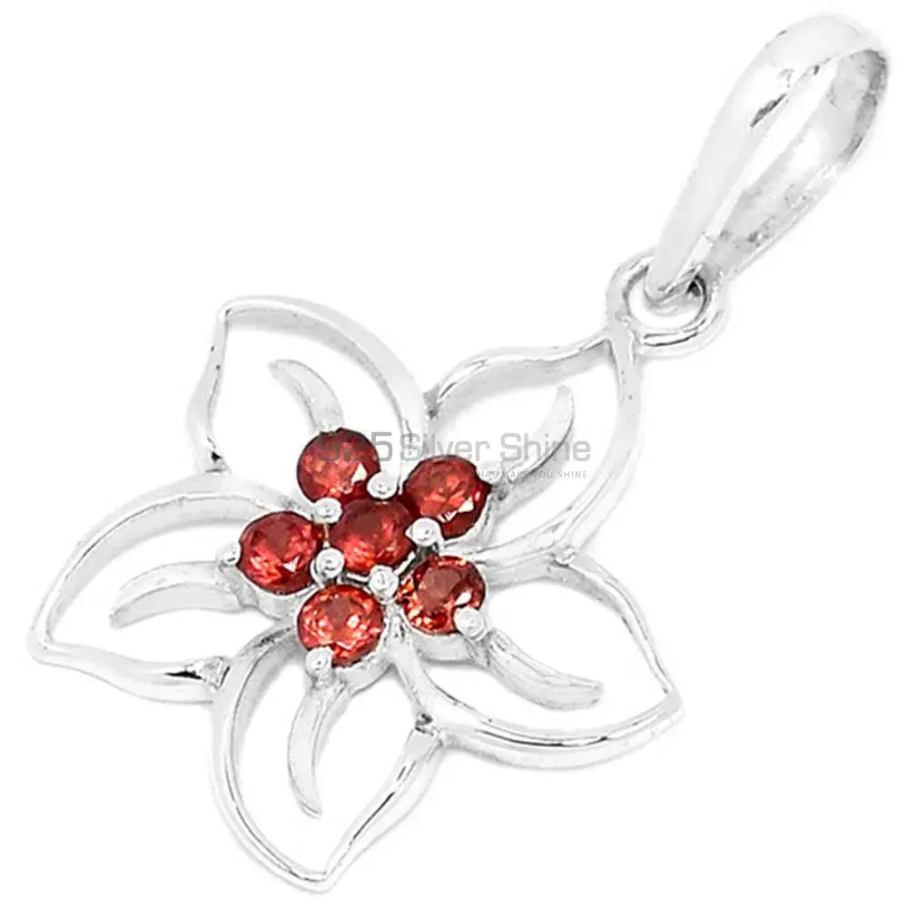 925 Solid Silver Pendants In Garnet Gemstone Jewelry 925SP291-4_0