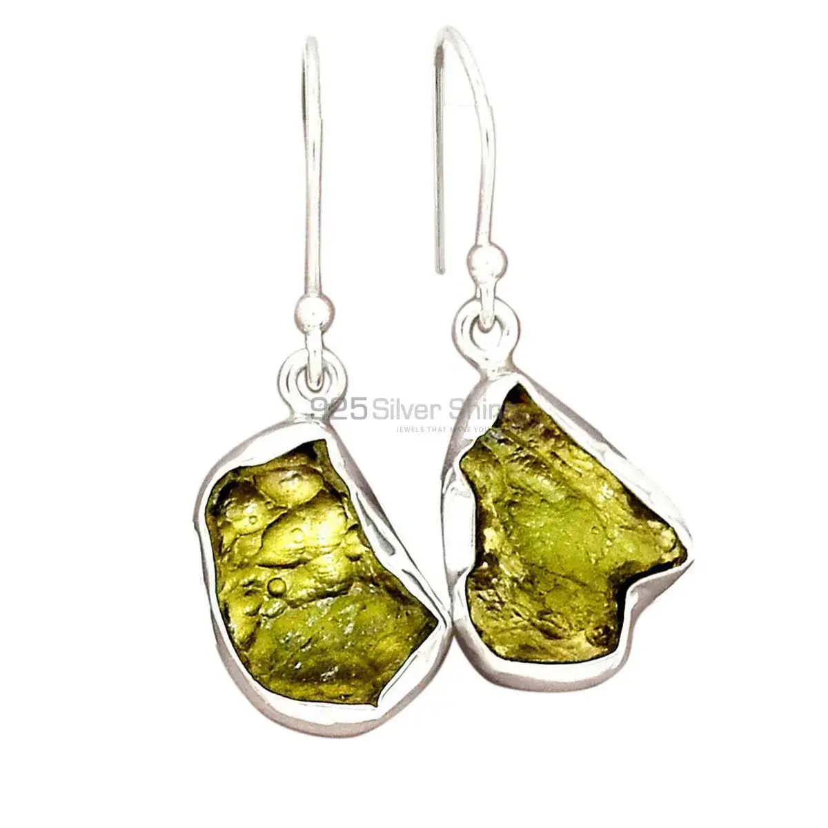 925 Sterling Silver Earrings In Moldavite Gemstone Jewelry 925SE2298_0
