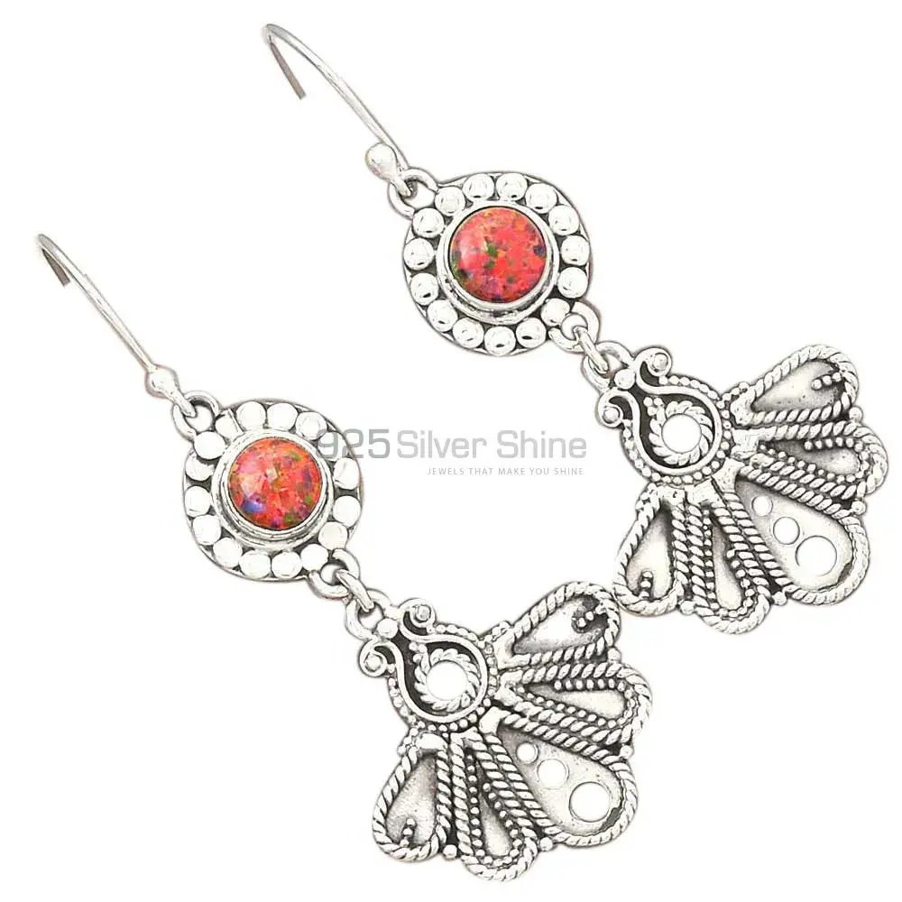 925 Sterling Silver Handmade Earrings In Opal Gemstone Jewelry 925SE3093_1