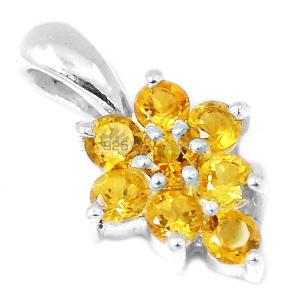 925 Sterling Silver Handmade Pendants In Citrine Gemstone Jewelry 925SP208-1_1