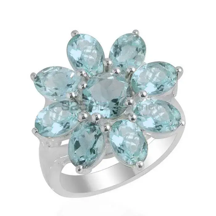 925 Sterling Silver Handmade Rings In Blue Topaz Gemstone Jewelry 925SR2109_0
