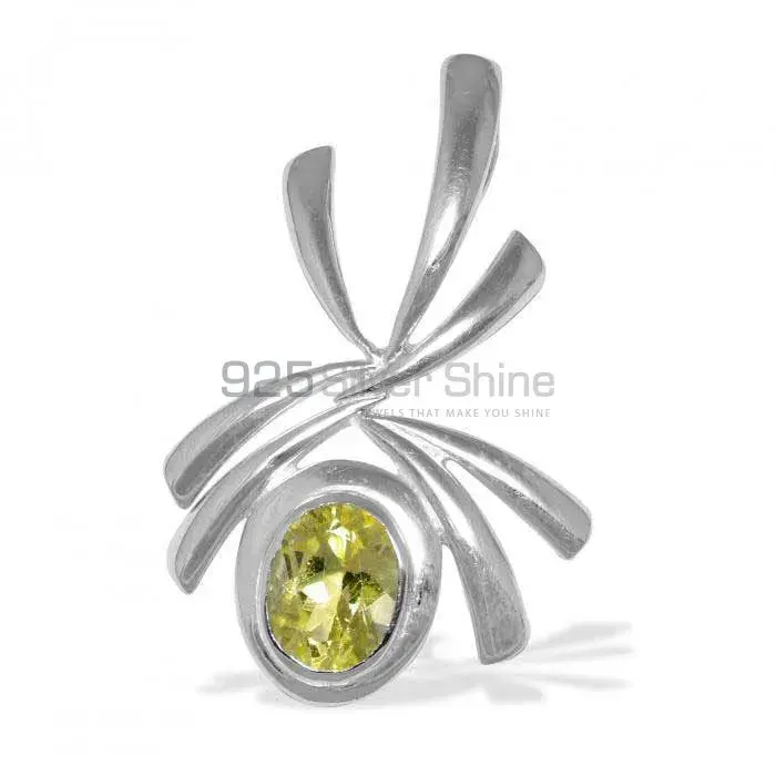 Fine Sterling Silver Pendants In Lemon Quartz Gemstone Jewelry 925SP1523_0
