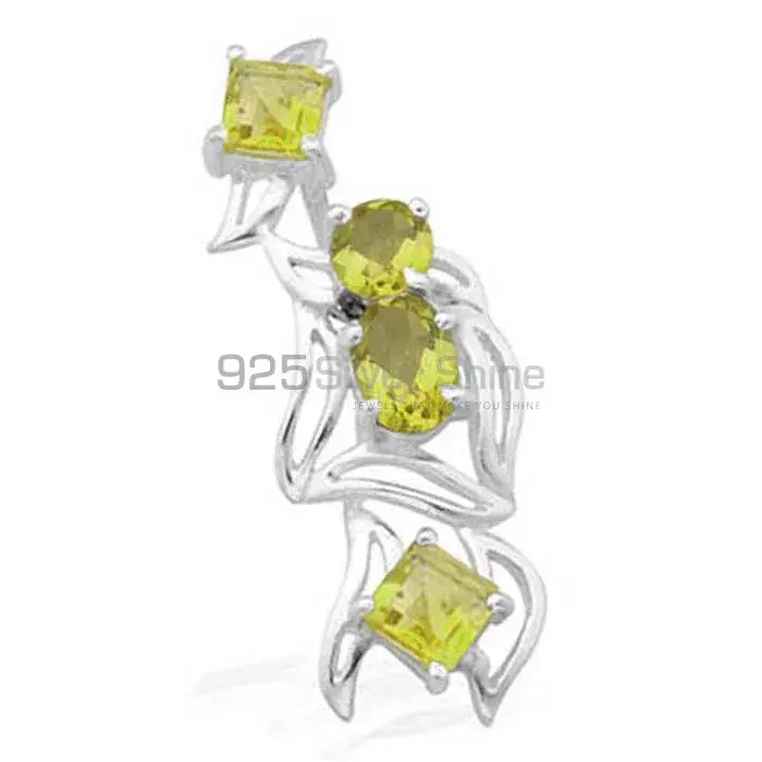 Fine Sterling Silver Pendants In Peridot Gemstone Jewelry 925SP1573_0