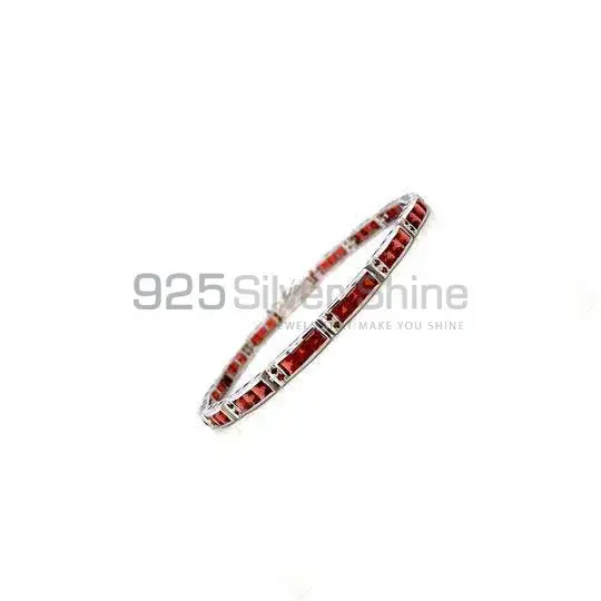 Garnet Gemstone Tennis Bracelets In Fine Sterling Silver Jewelry 925SB182_0