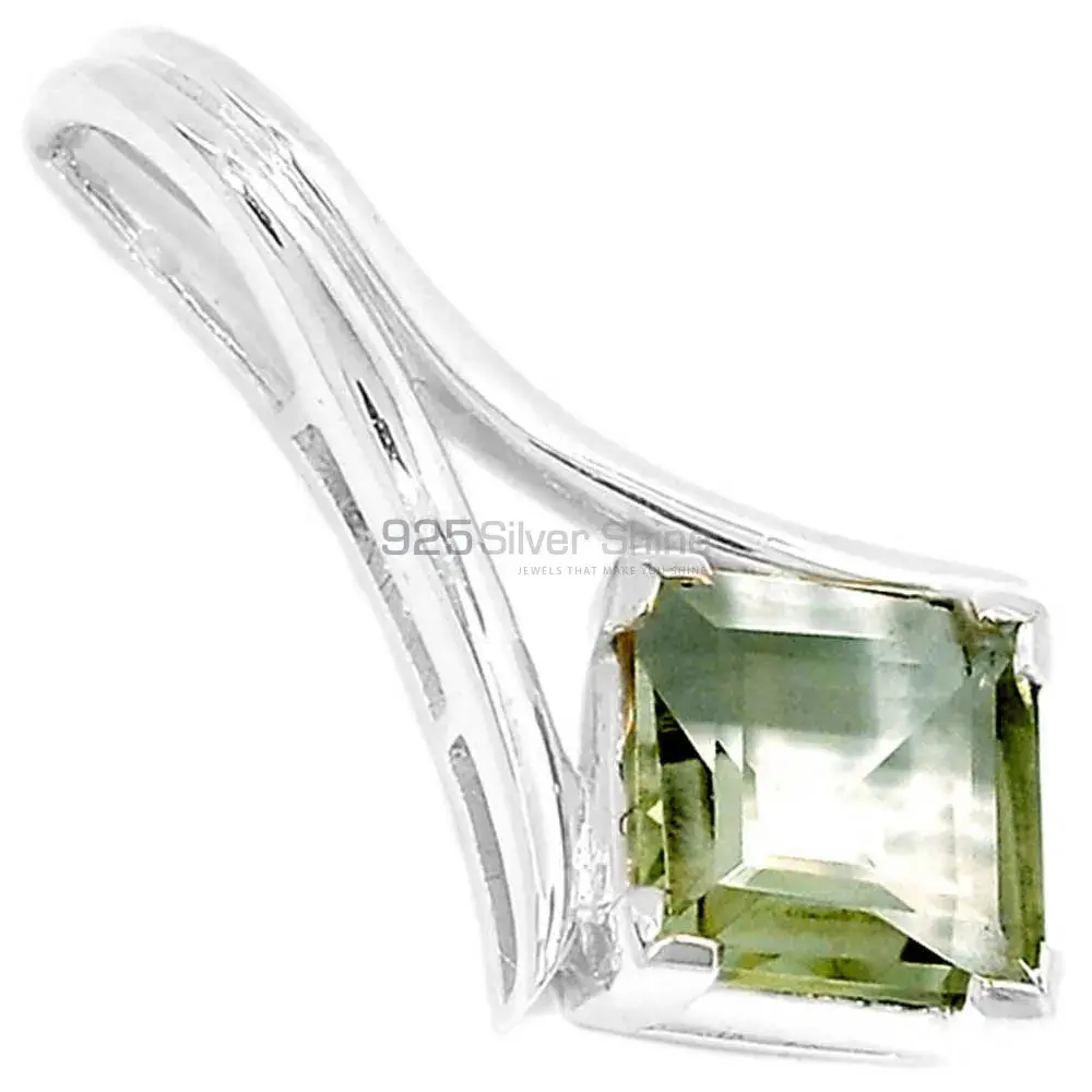 Green Amethyst Gemstone Pendants In Fine Sterling Silver Jewelry 925SP295-3