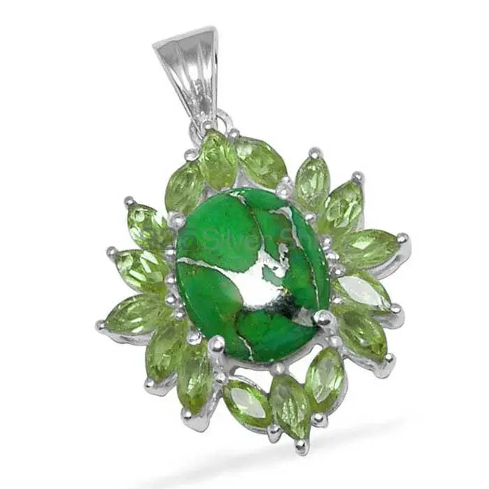 Multi Gemstone Pendants In 925 Fine Silver Jewelry 925SP1460_0