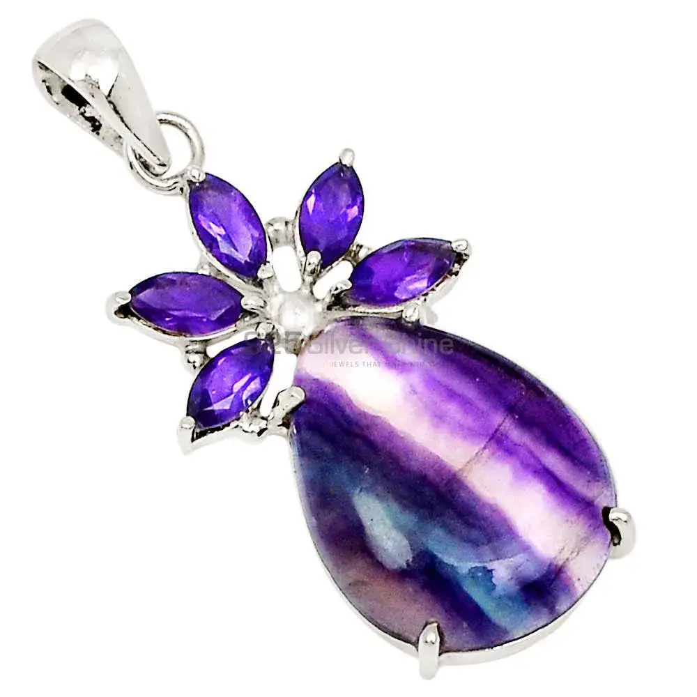 Multi Gemstone Pendants In Fine Sterling Silver Jewelry 925SP13-3_0