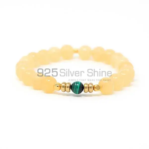 Natural Citrine-Beadschite Gemstone Beads Bracelets 925BB151