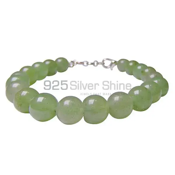 Natural Green Aventurine Gemstone Beads Bracelets 925BB125_2