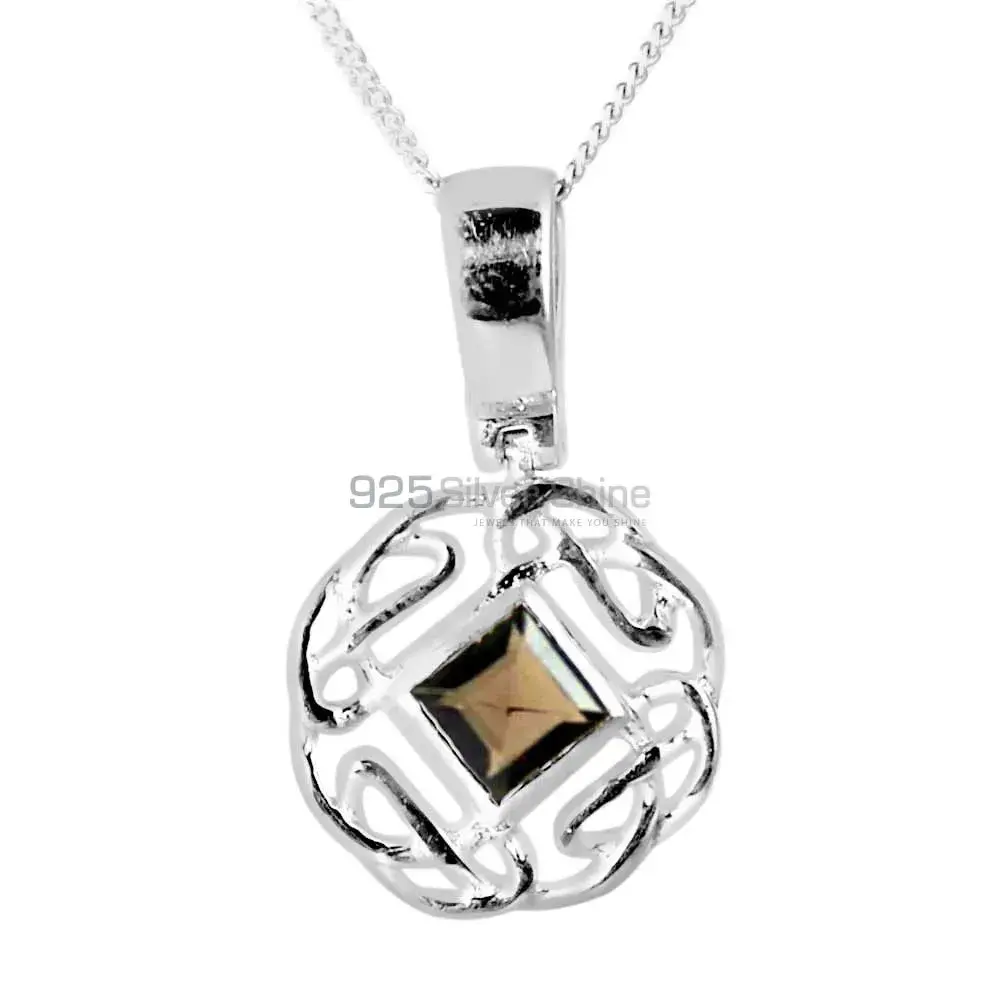 Smokey Gemstone Pendants In Fine Sterling Silver Jewelry 925SP257-6_0