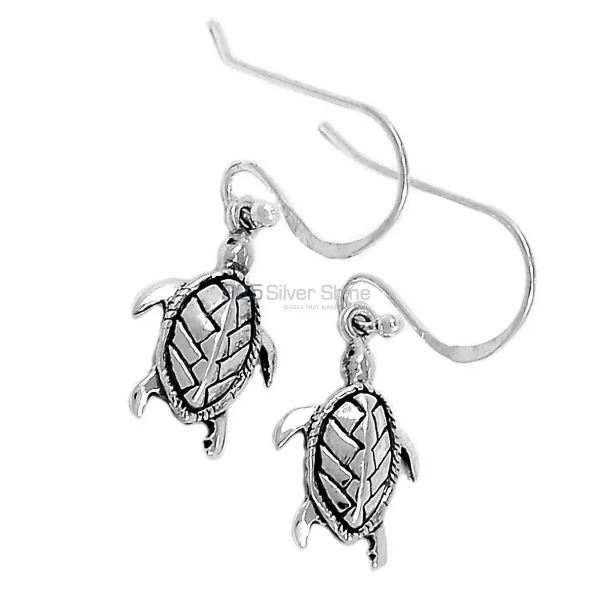 Tortoise Earrings In Fine 925 Sterling Silver 925SE2902_4