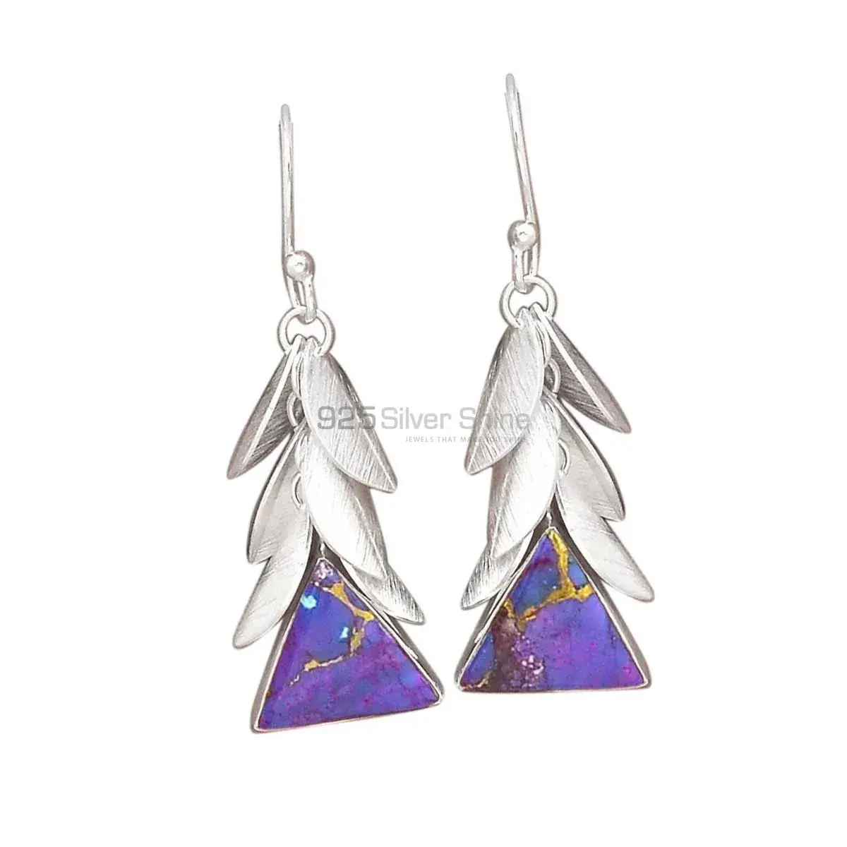 925 Sterling Silver Earrings In Mohave Copper Turquoise Gemstone Jewelry 925SE3019_0