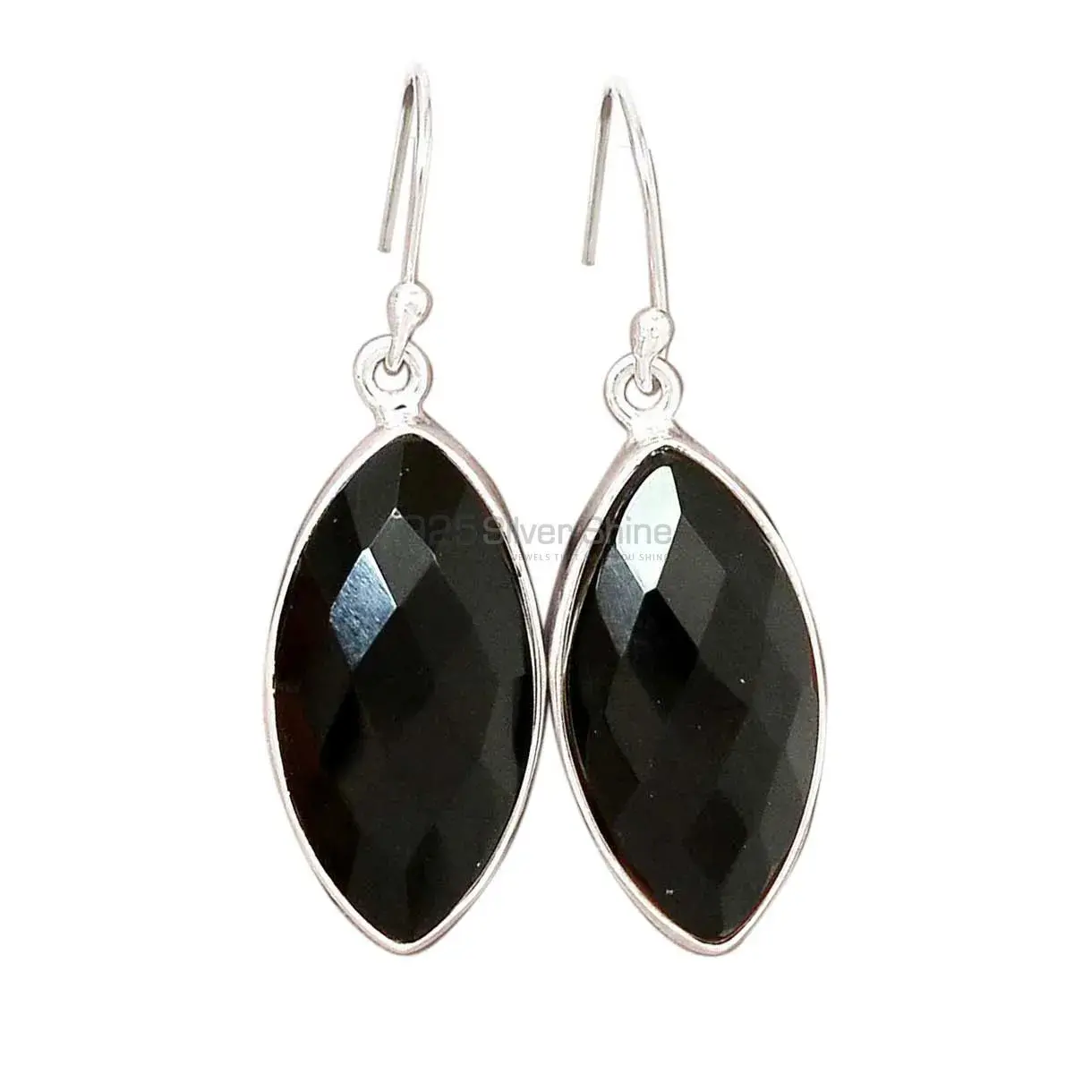 925 Sterling Silver Handmade Earrings In Black Onyx Gemstone Jewelry 925SE2710_0