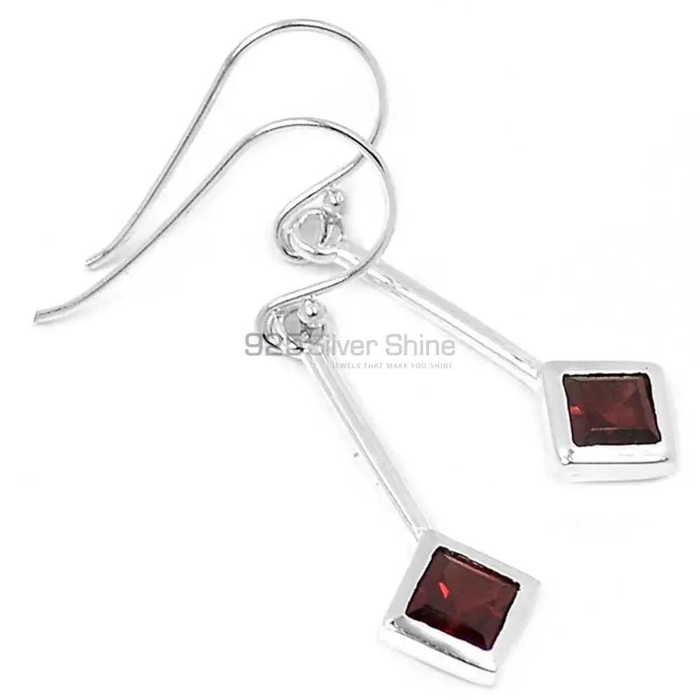 925 Sterling Silver Handmade Earrings In Garnet Gemstone Jewelry 925SE453_0