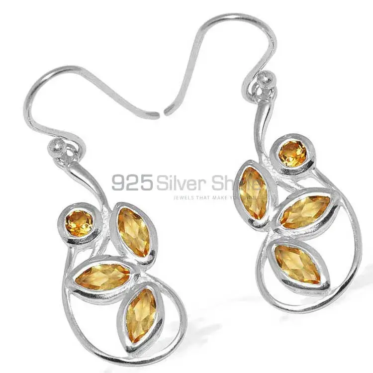 925 Sterling Silver Handmade Earrings In Citrine Gemstone Jewelry 925SE1149_1