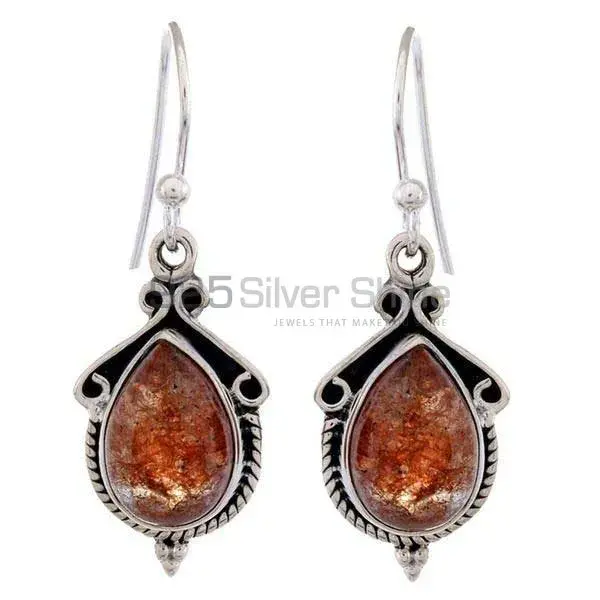 925 Sterling Silver Handmade Earrings In Strawberry Quartz Gemstone Jewelry 925SE1219_0