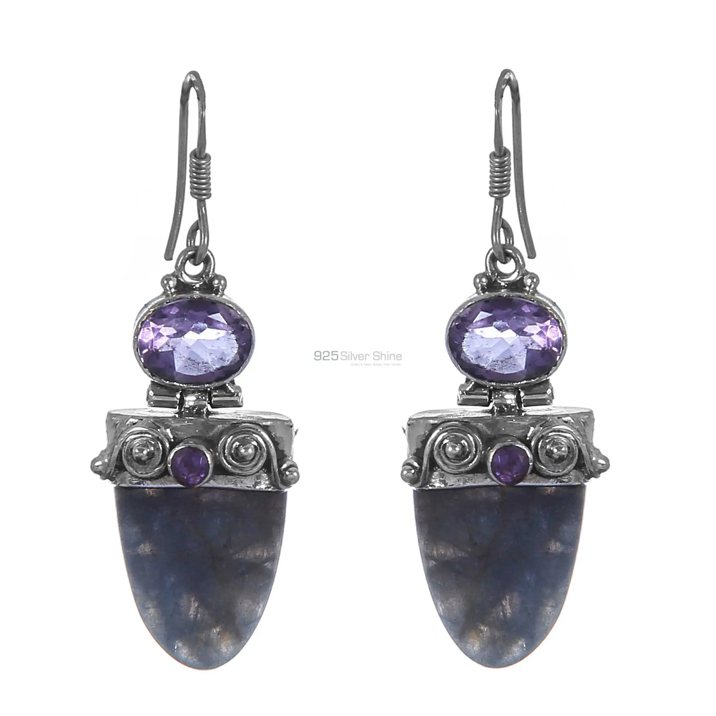 925 Sterling Silver Handmade Earrings In Multi Gemstone Jewelry 925SE290