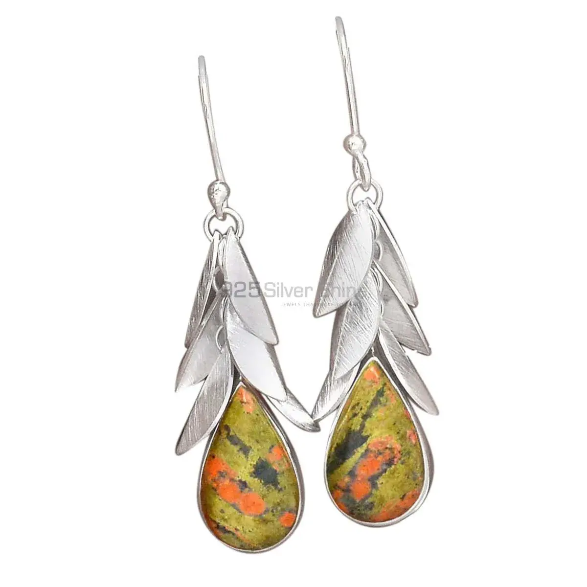 925 Sterling Silver Handmade Earrings In Ruby Zoisite Gemstone Jewelry 925SE3034_2