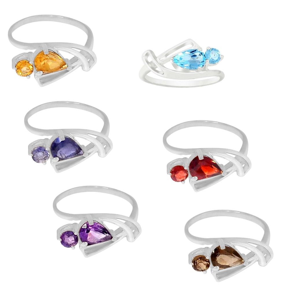 925 Sterling Silver Handmade Rings In Iolite Gemstone Jewelry 925SR895_1