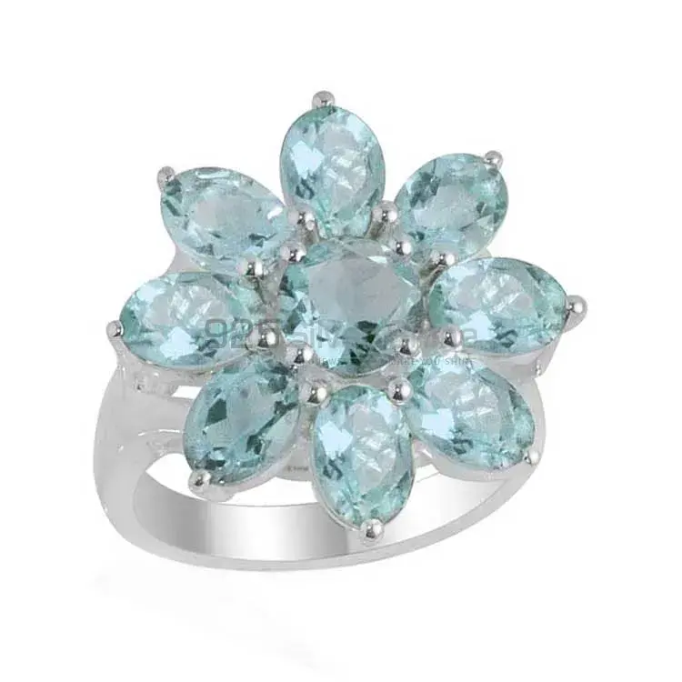 925 Sterling Silver Rings In Blue Topaz Gemstone Jewelry 925SR2114_0