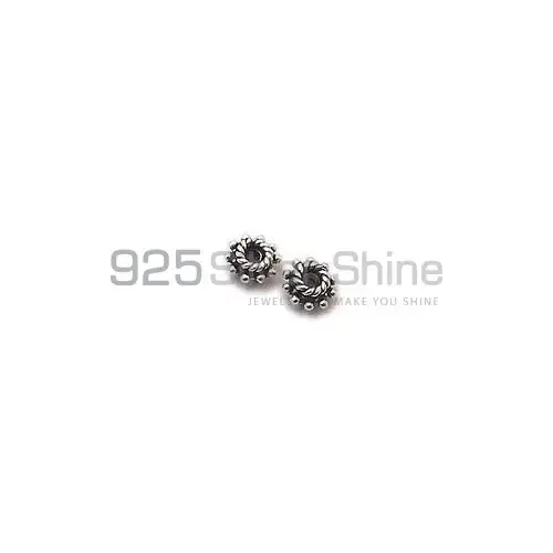 925 Sterling Silver 3.2x5.7mm Round Carved Beads. Sold Per Package of 10-925SCB105