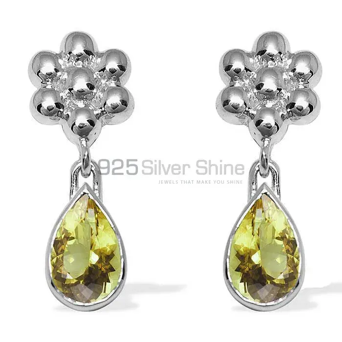 925 Sterling Silver Earrings In Natural Peridot Gemstone 925SE1028_0