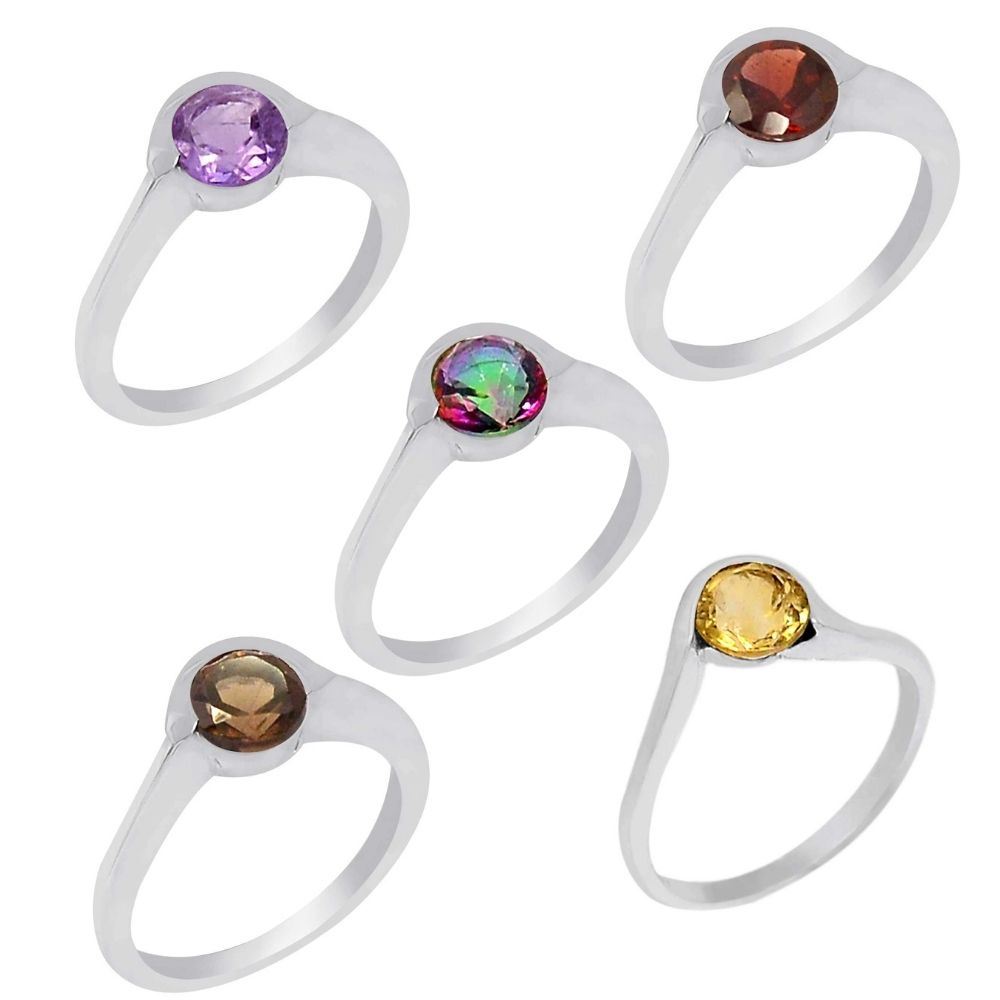 925 Sterling Silver Rings In Genuine Citrine Gemstone 925SR934_1