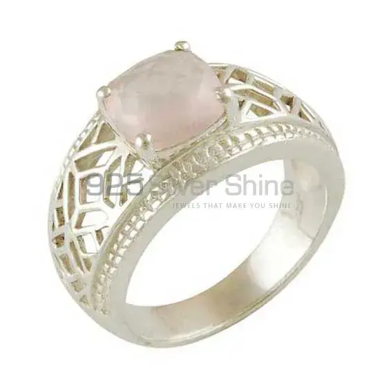 925 Sterling Silver Rings In Genuine Rose Quartz Gemstone 925SR3446_1